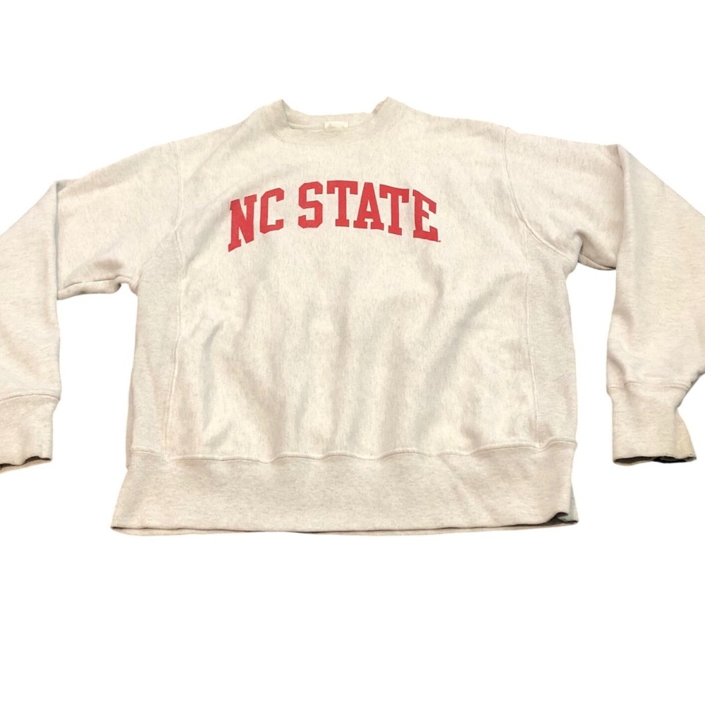 Vintage Champion Reverse Weave Sweatshirt Mens Medium‎ Grey NC State Wolfpack